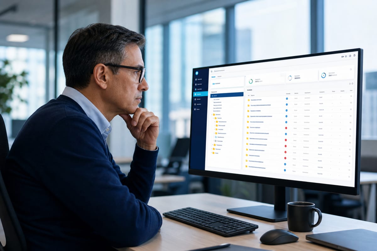 Senior operator reviewing a tenant governance console
